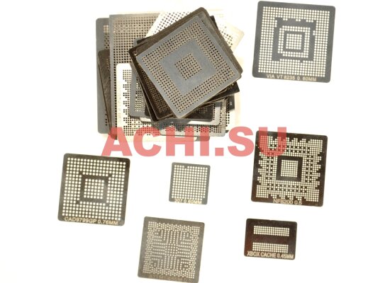 Набор универсальных трафаретов для ноутбуков, материнских плат и т.д. «Achi» (комплект, 150шт)